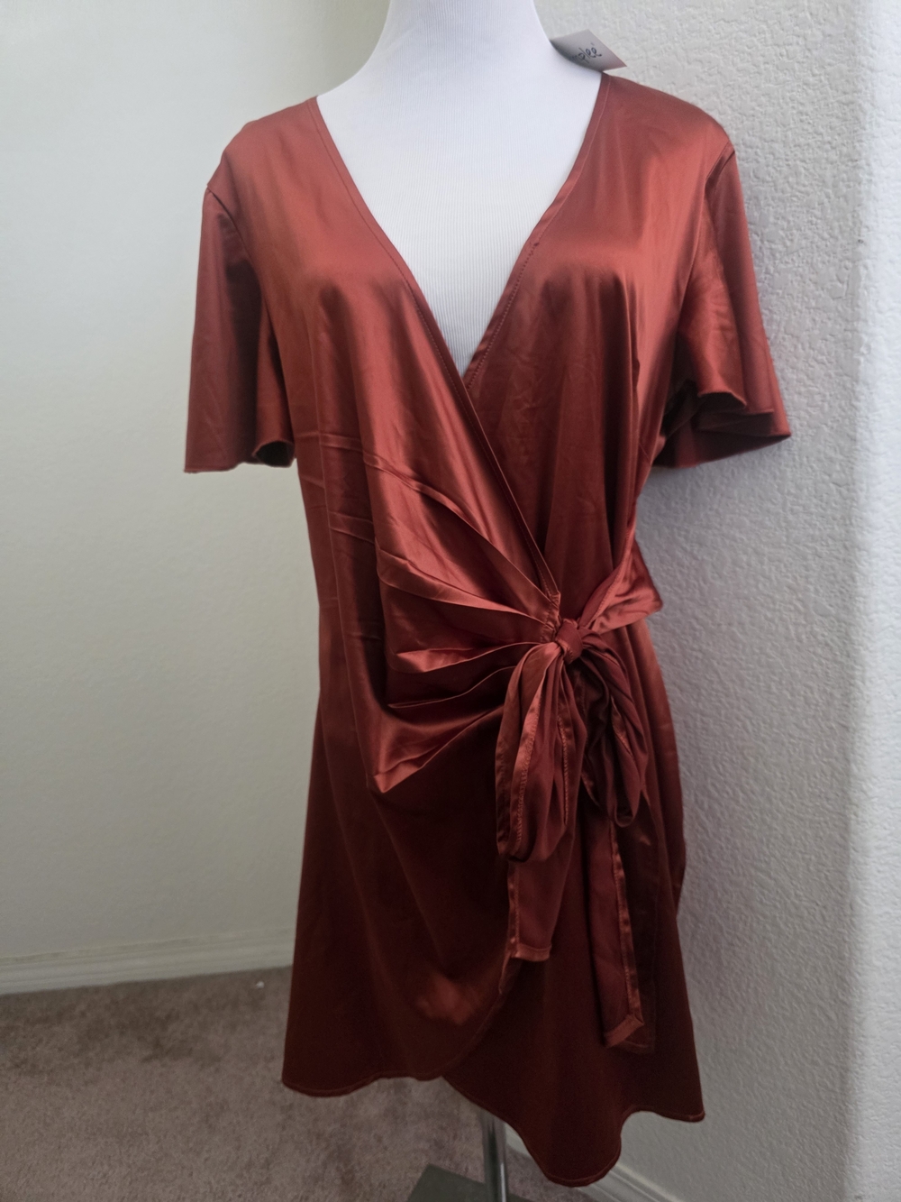 Faux Wrap Dress In Size L